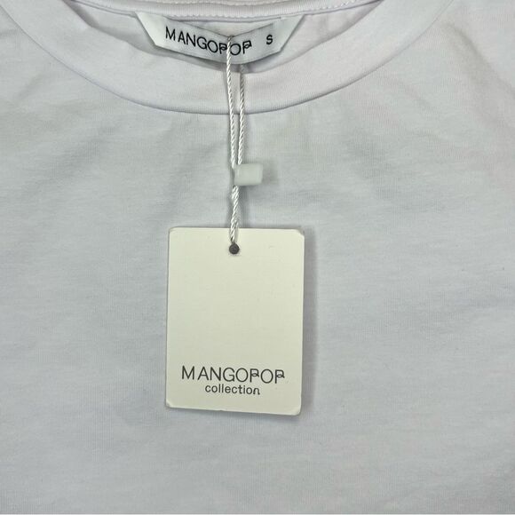 NWT MANGOPOP  long sleeve white bodysuit. Size small. - Picture 3 of 3